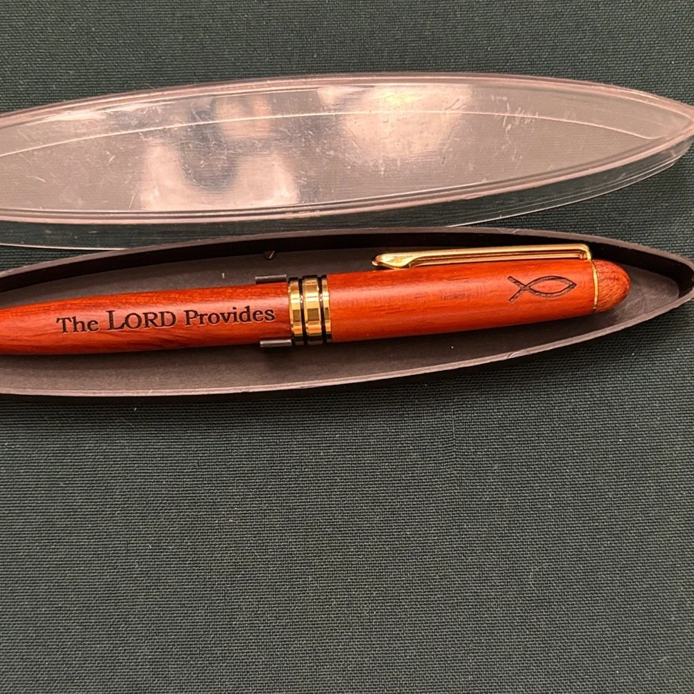 Wooden Ballpoint Pen with Gold Accents
